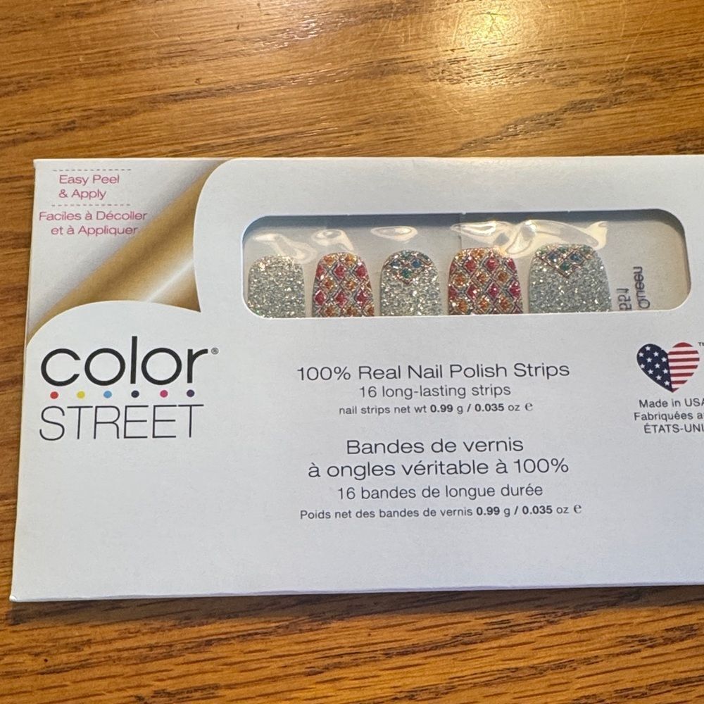 Color Street Sparkling Nail Strips - Red and Silver
